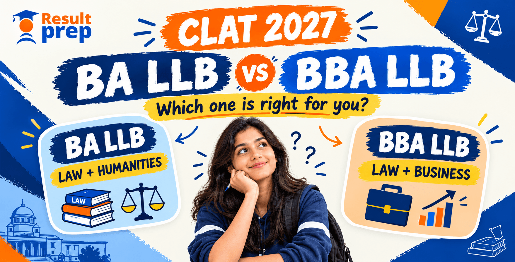 CLAT 2027: BA LLB vs BBA LLB – Differences, Subjects, Career Options and Which Is Better?