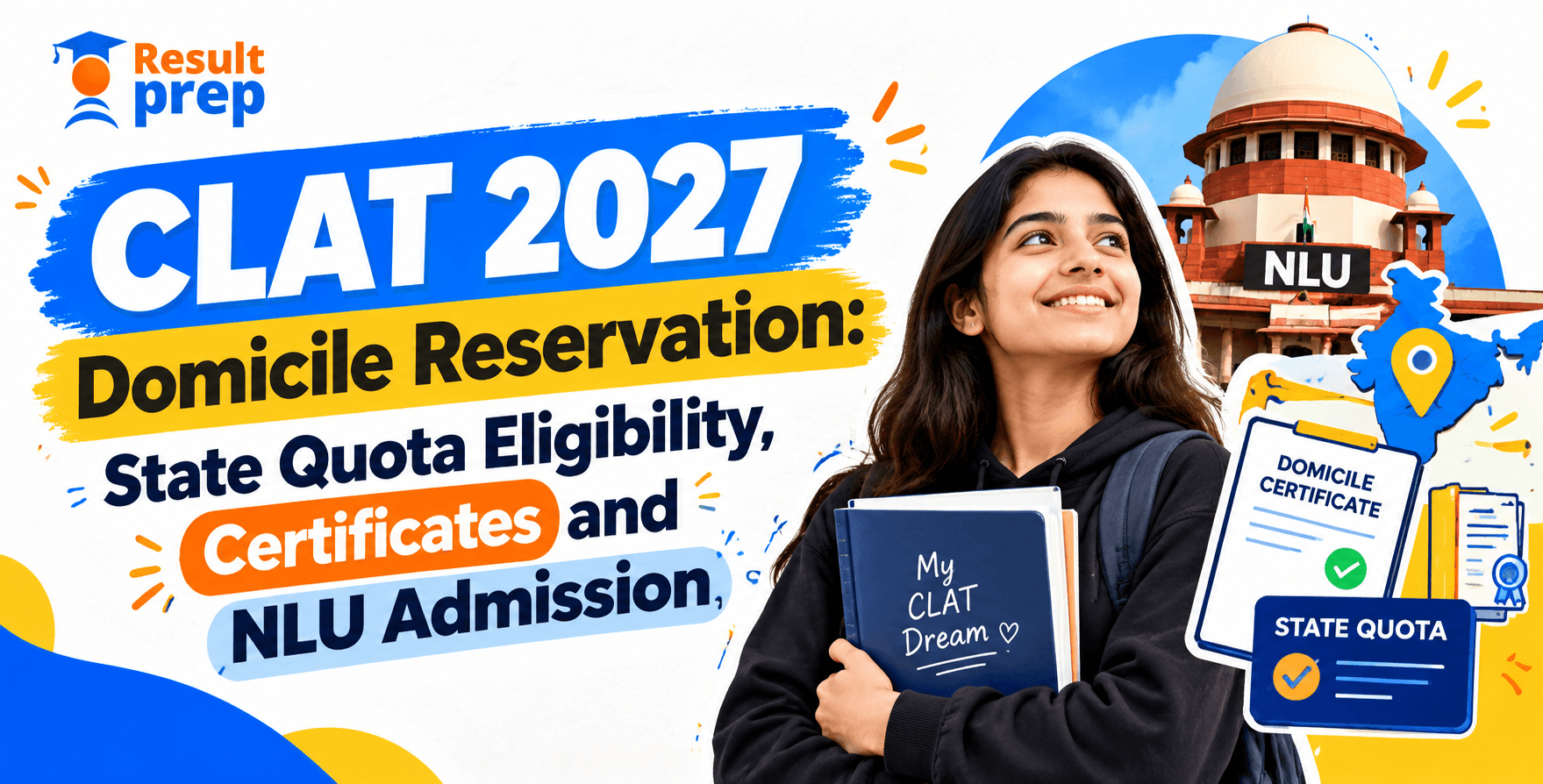 CLAT 2027 Domicile Reservation: State Quota Eligibility, Certificates and NLU Admission